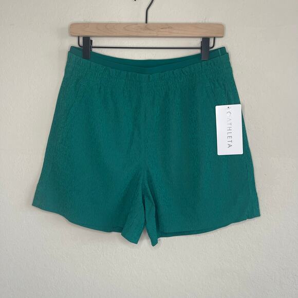 Athleta Green Echo Shorts 5in Pull-on Elastic Waist NEW - Size 8 (M) - Picture 4 of 8